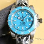 Punk style - Copy Rolex Blaken Submariner Baby Blue Dial Bracelet